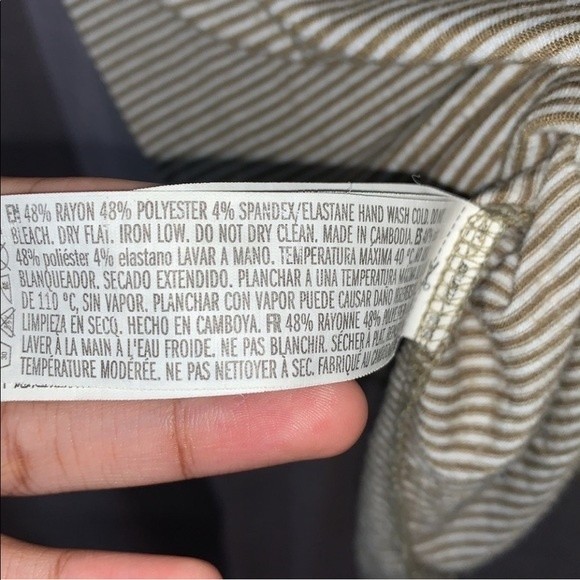 Forever 21 Bodycon White and Tan Striped Short Sleeve Size Small Dress - Picture 4 of 11